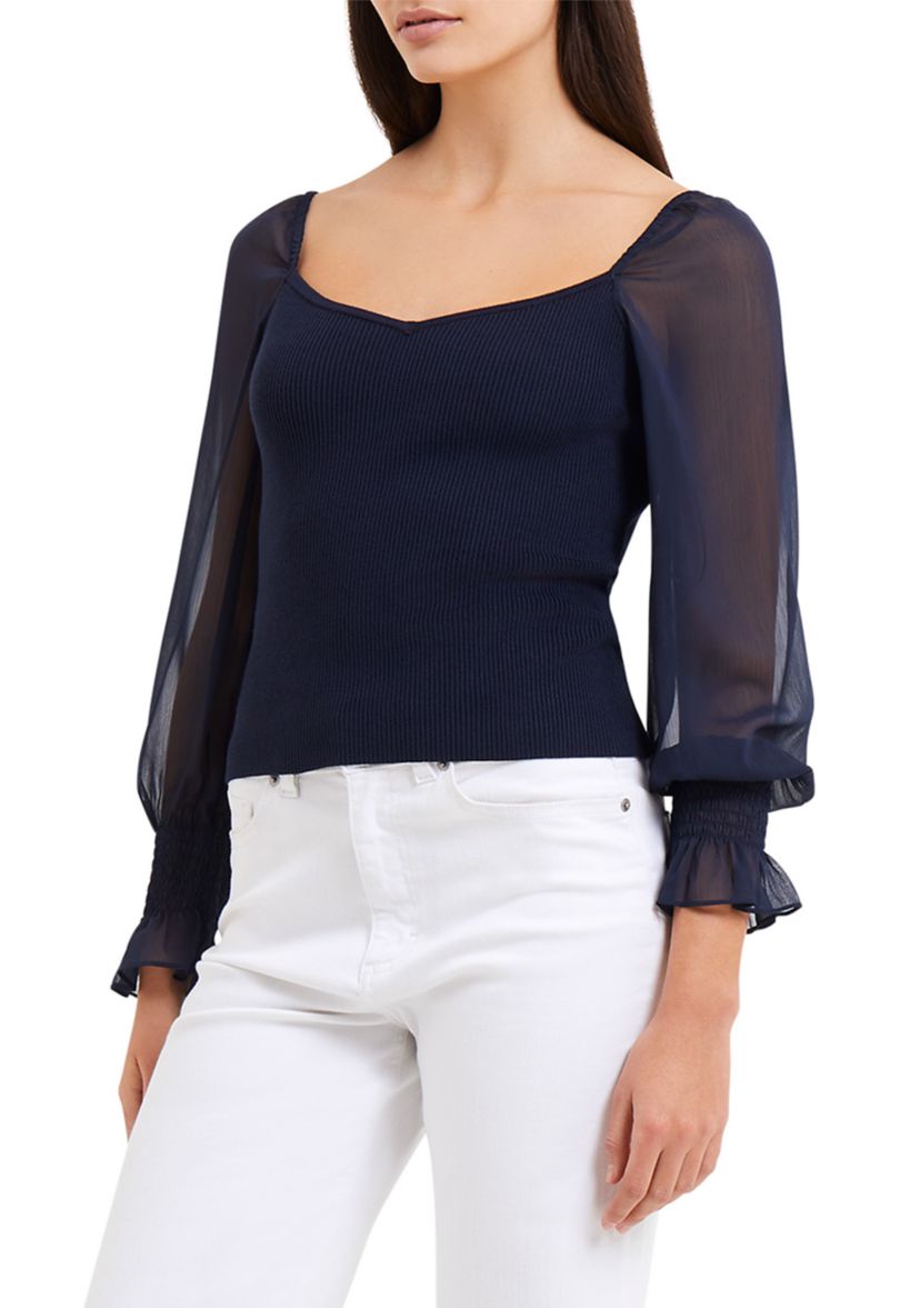Maia Krista Crepe Mix Jumper Top