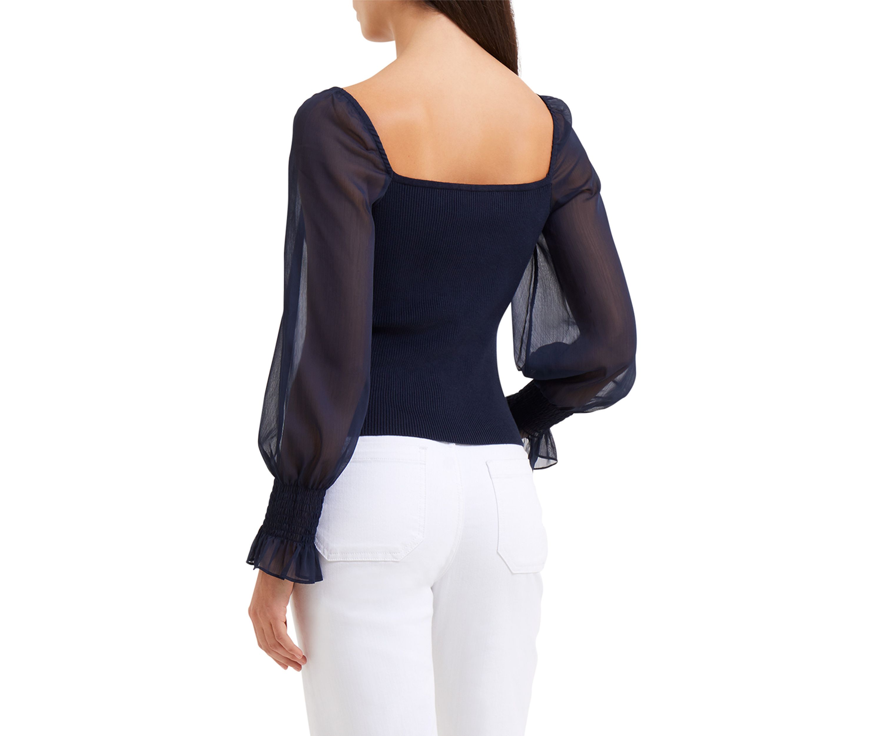 Maia Krista Crepe Mix Jumper Top