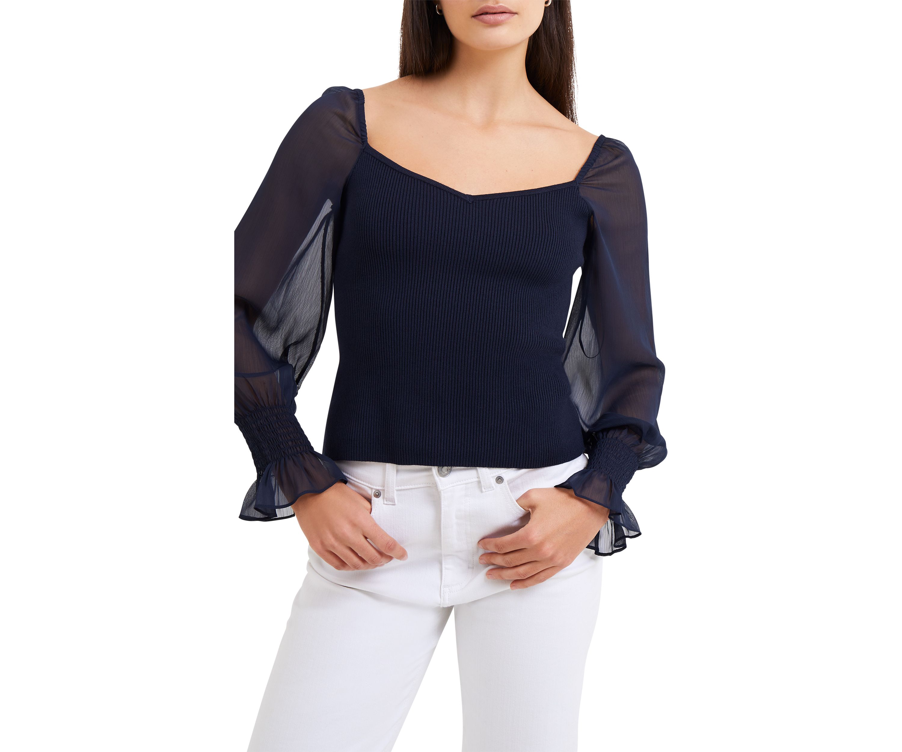 Maia Krista Crepe Mix Jumper Top