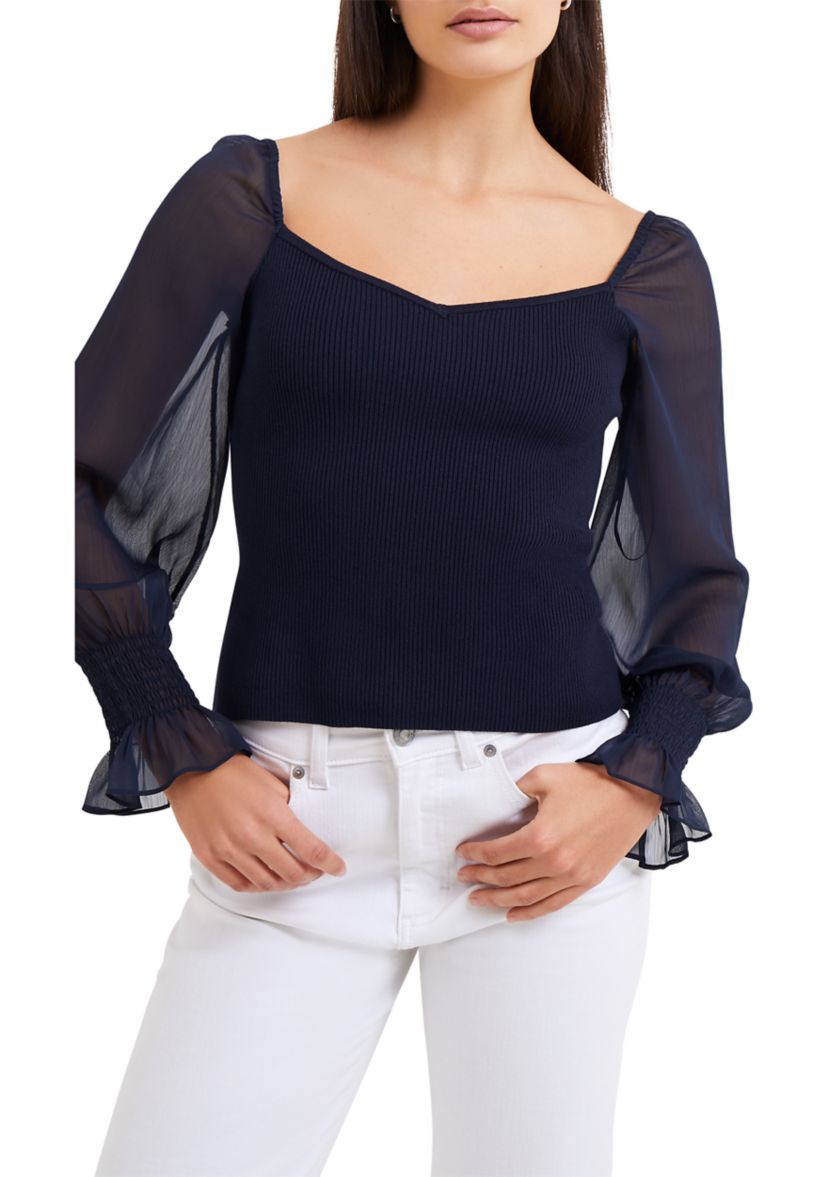 Maia Krista Crepe Mix Jumper Top