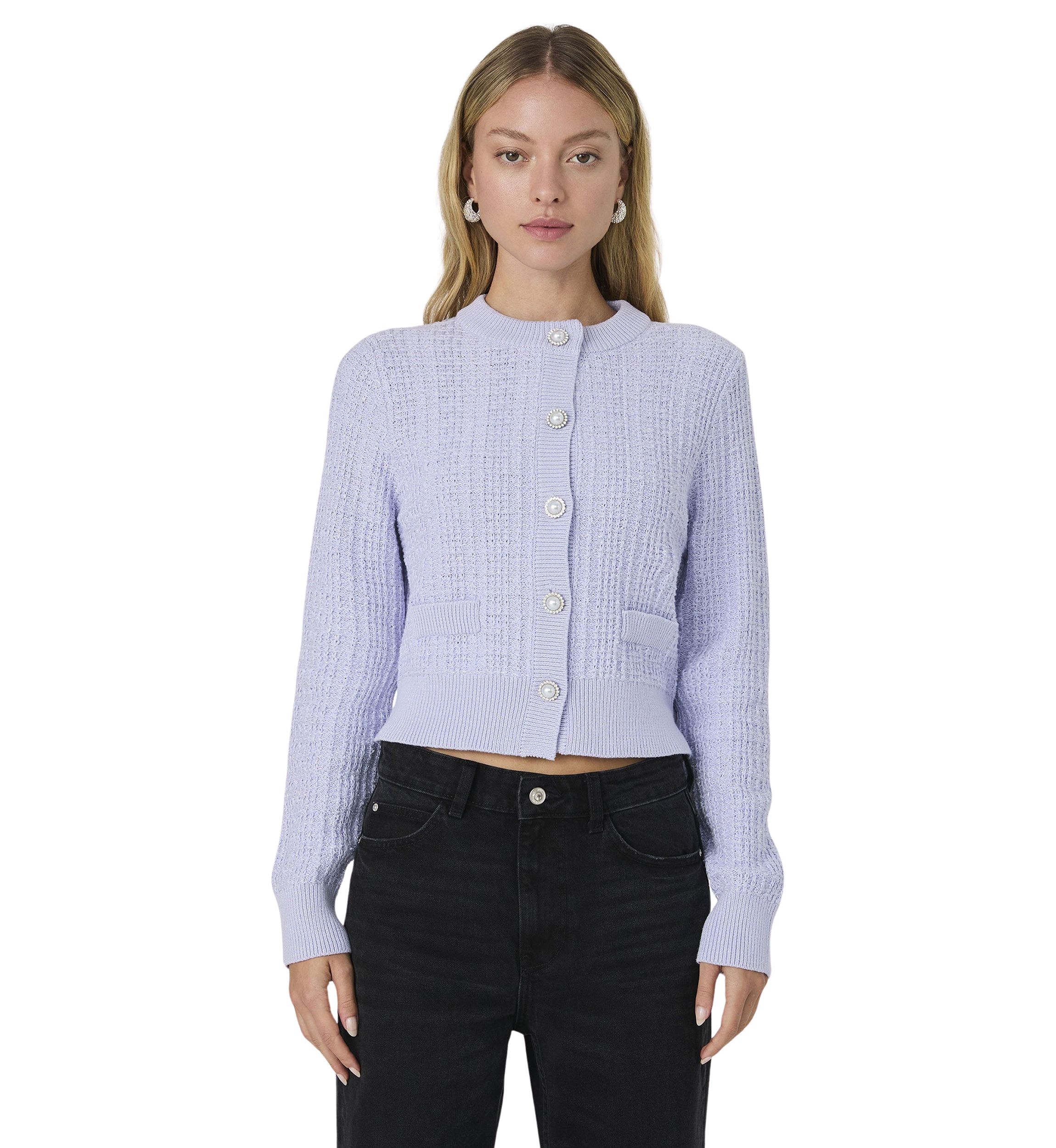 Lurex Tweed Knit Cardigan