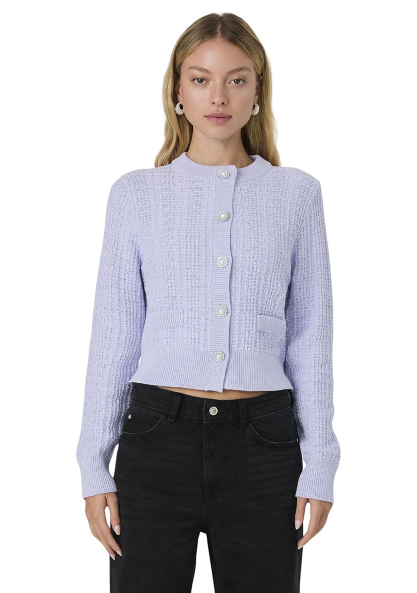 Lurex Tweed Knit Cardigan