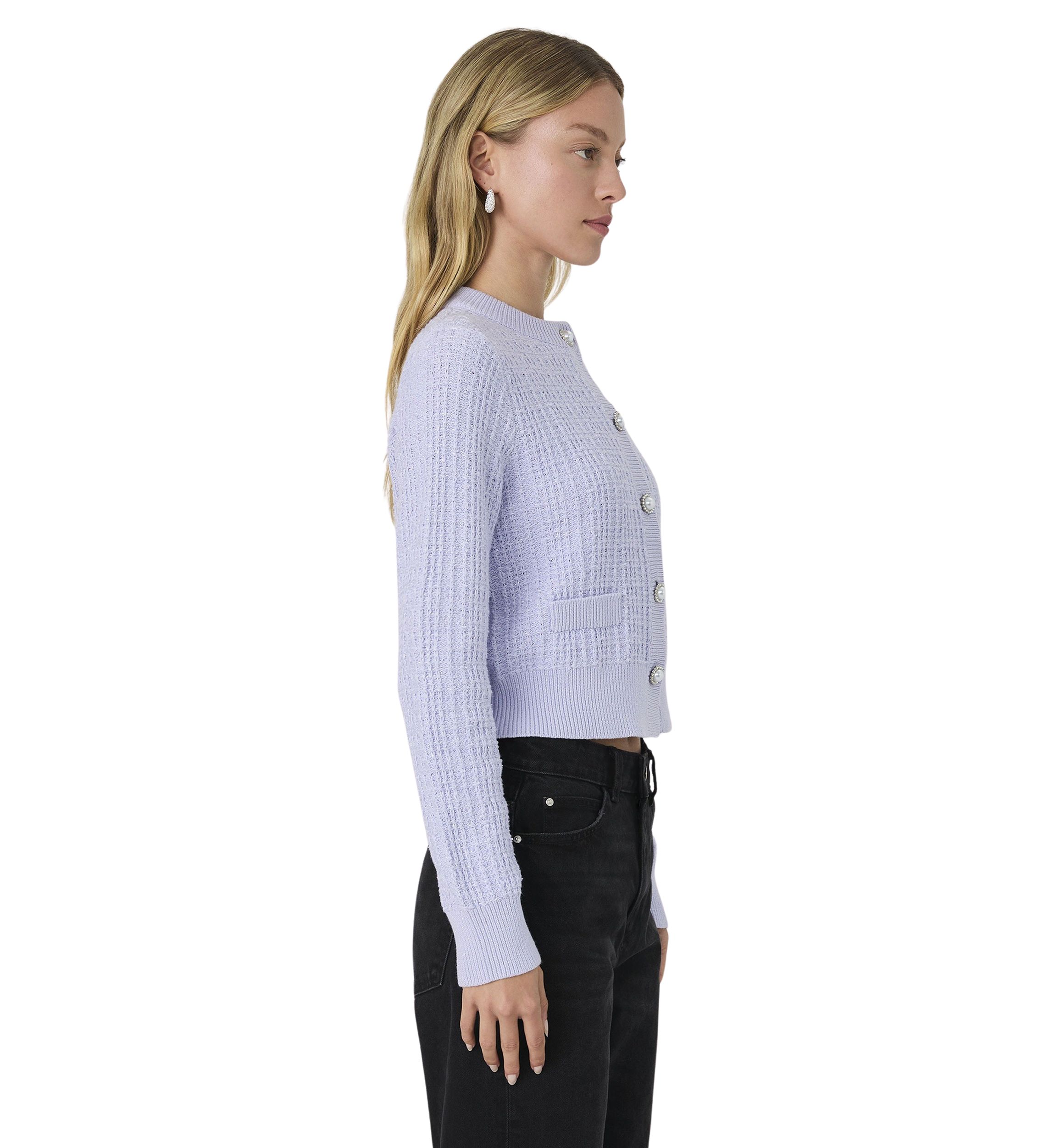 Lurex Tweed Knit Cardigan