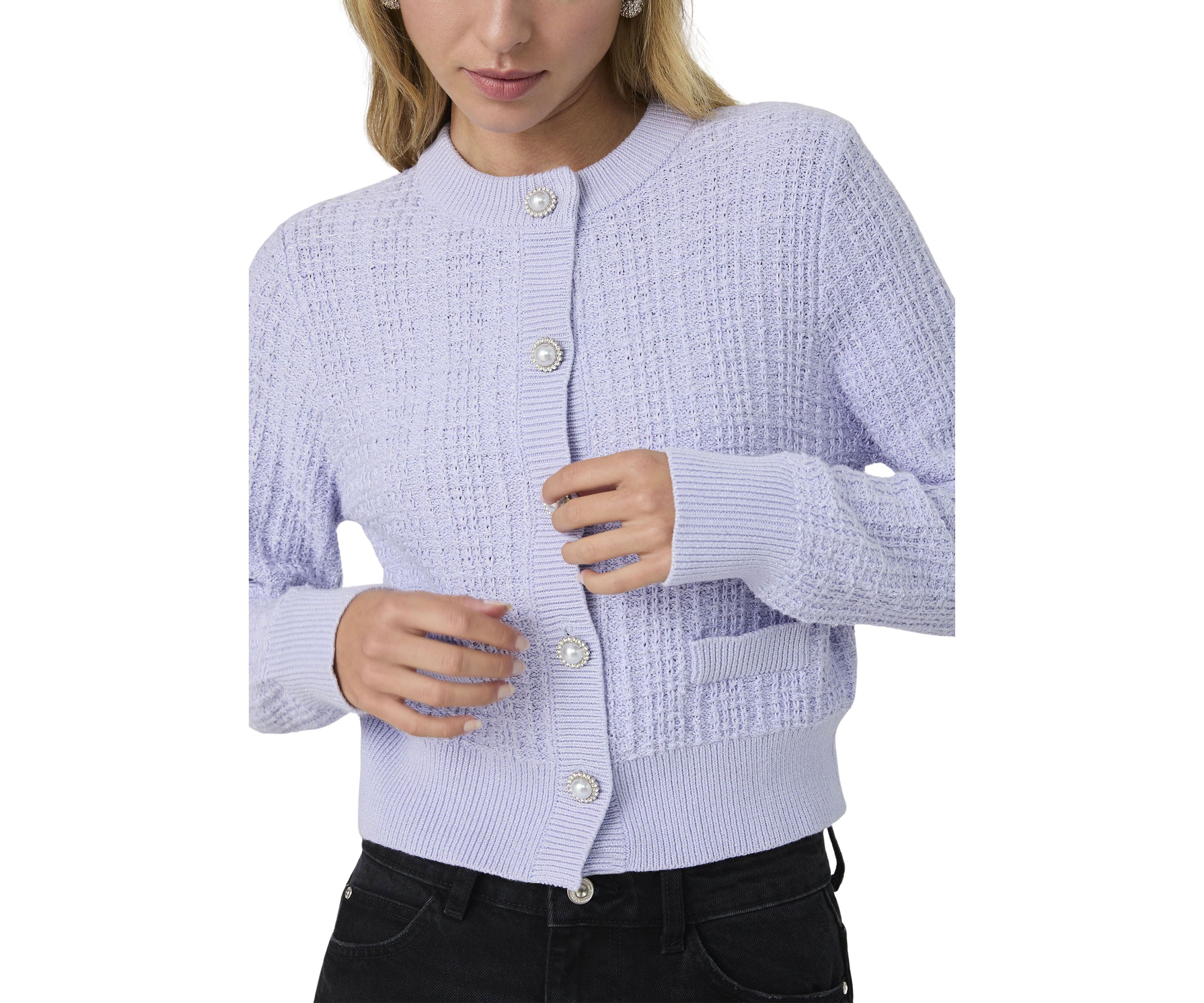 Lurex Tweed Knit Cardigan