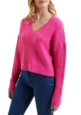 Babysoft Cable V-Neck Jumper