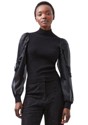 French Connection Women's Krista Organza Puff Sleeve Top