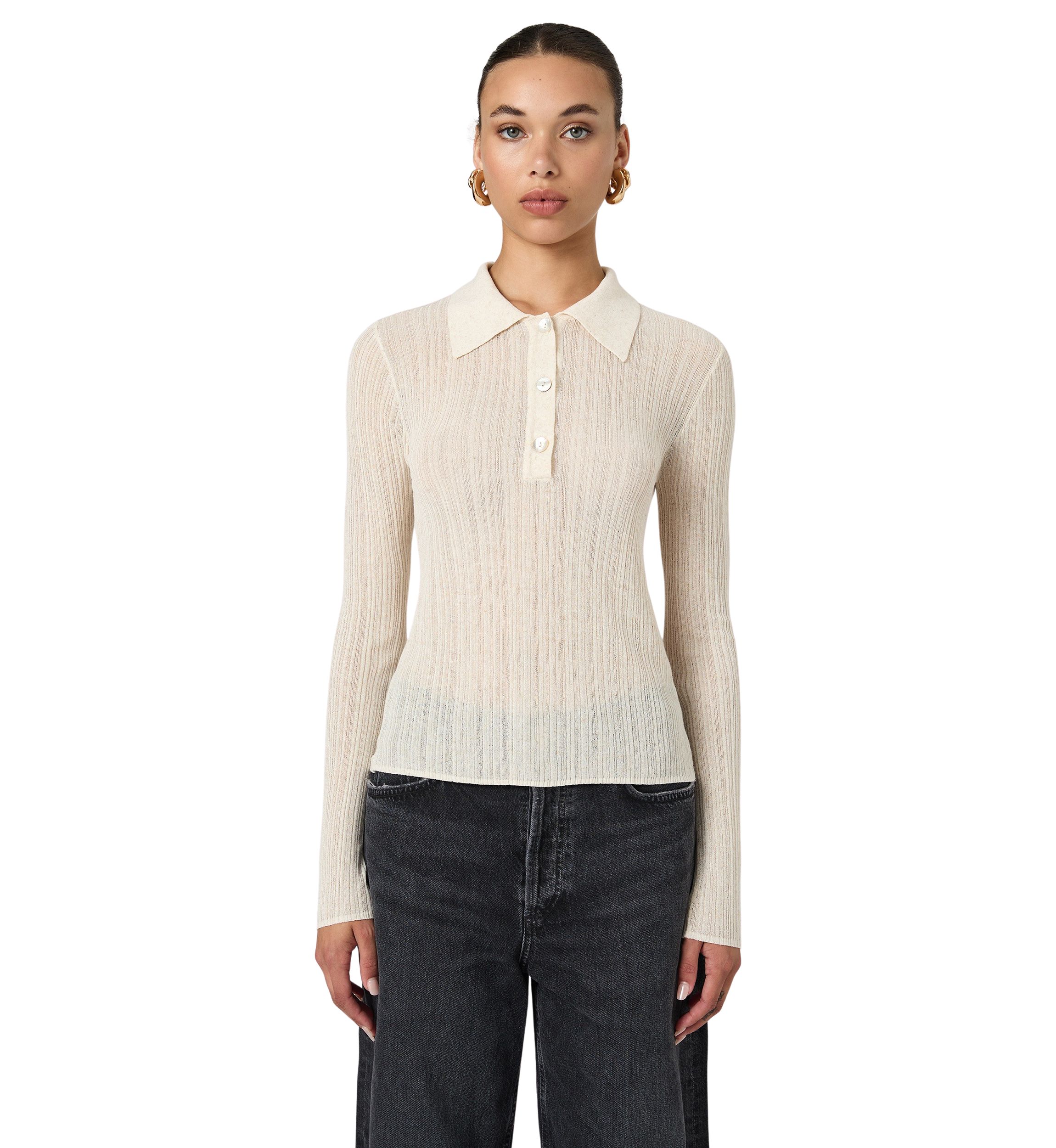 Linen Blend Button Up Top 