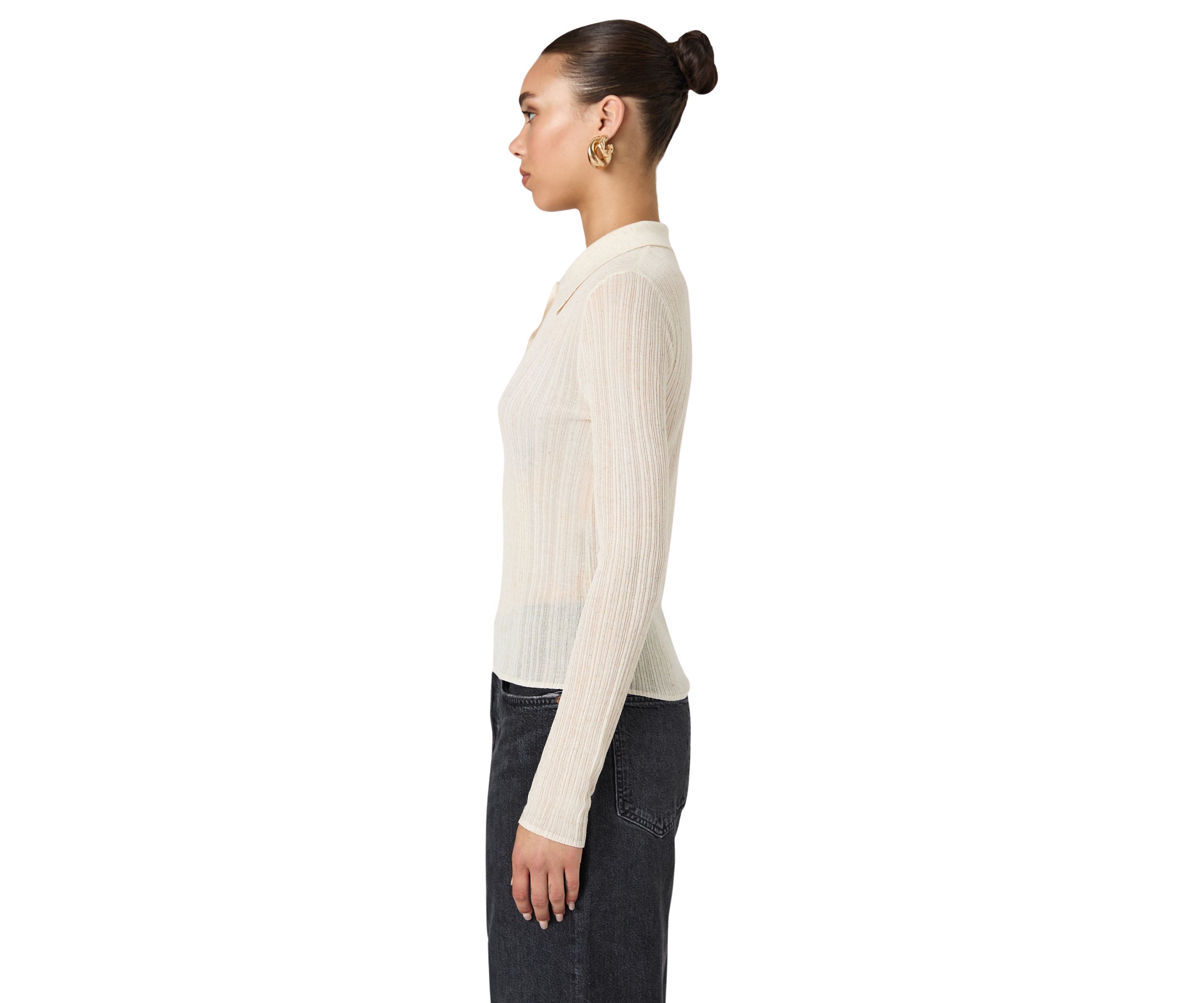 Linen Blend Button Up Top 