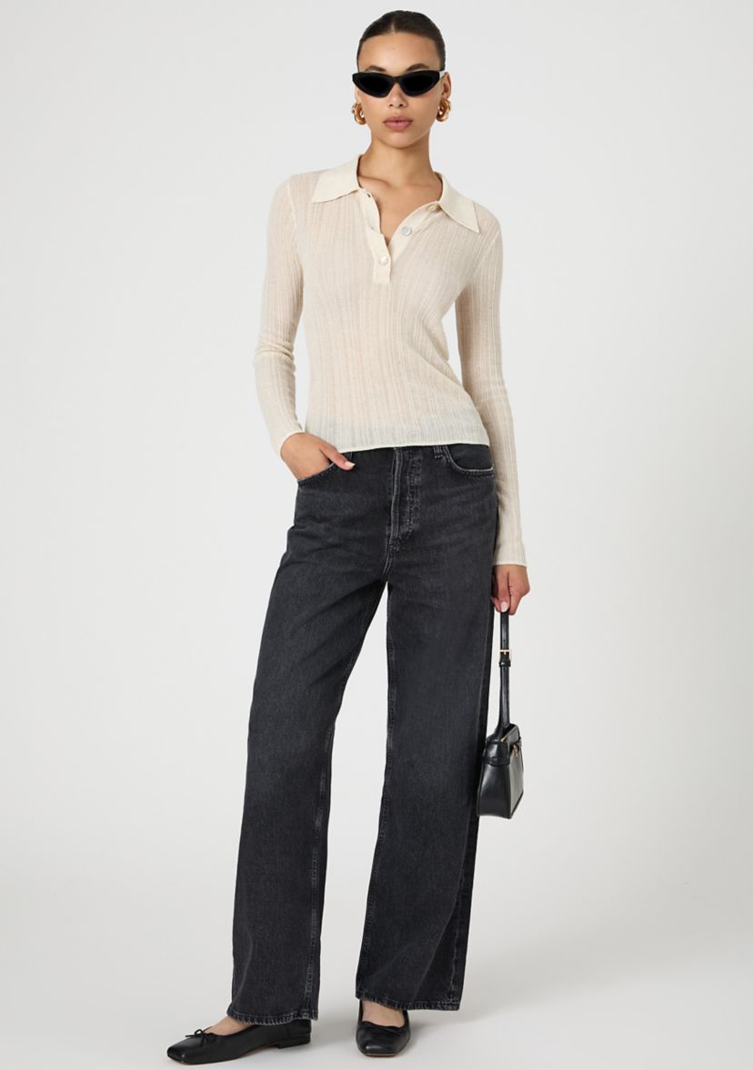 Linen Blend Button Up Top 