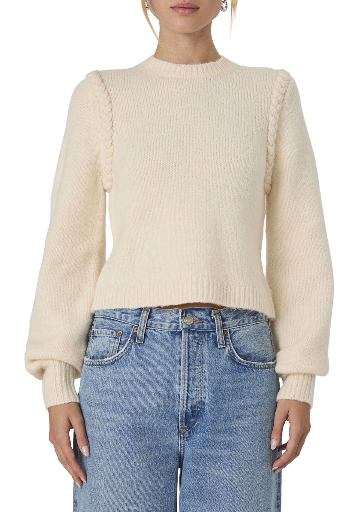 Fluffy Knit Braided Long Sleeve Jumper