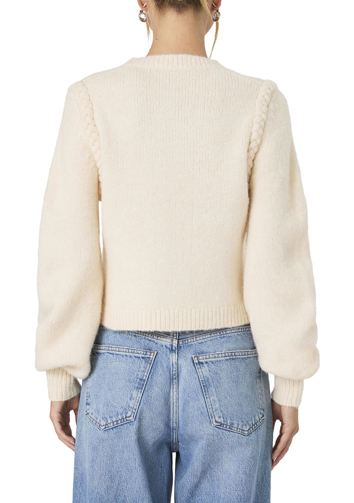 Fluffy Knit Braided Long Sleeve Jumper