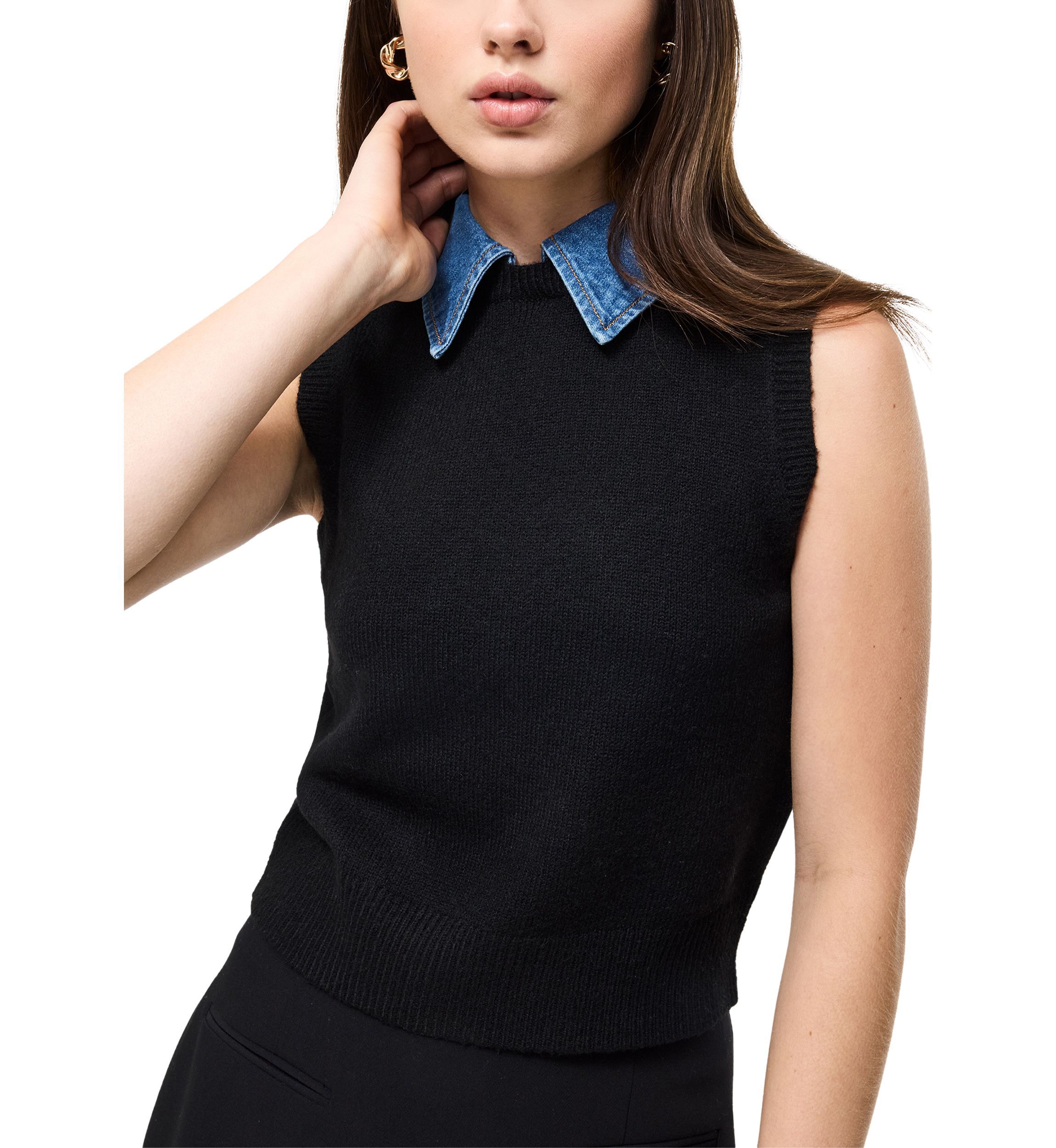 Ellie Knit Collared Vest 