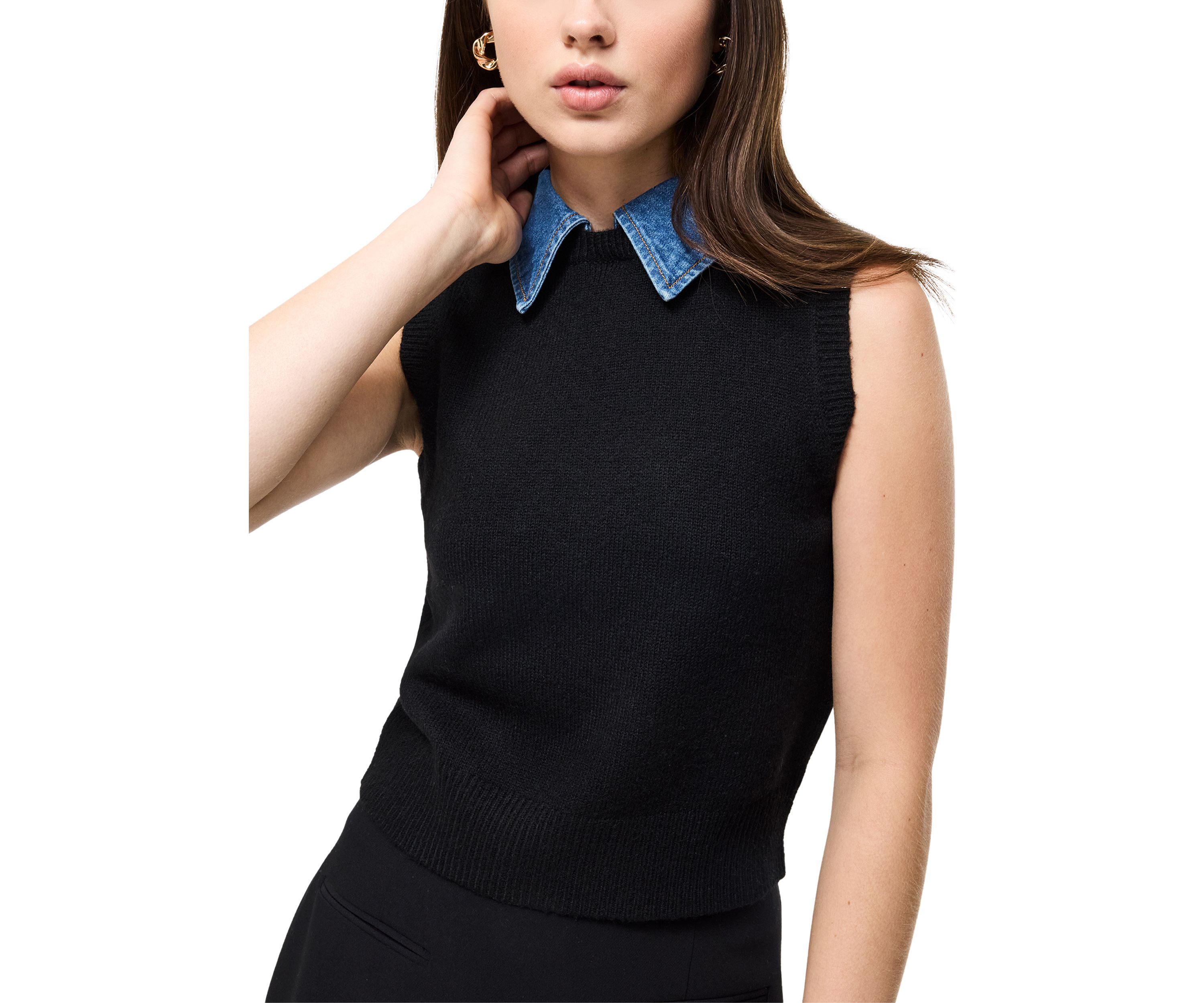Ellie Knit Collared Vest 