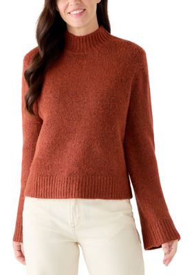 French Connection Women's Suzie High Neck Sweater, Red, XL