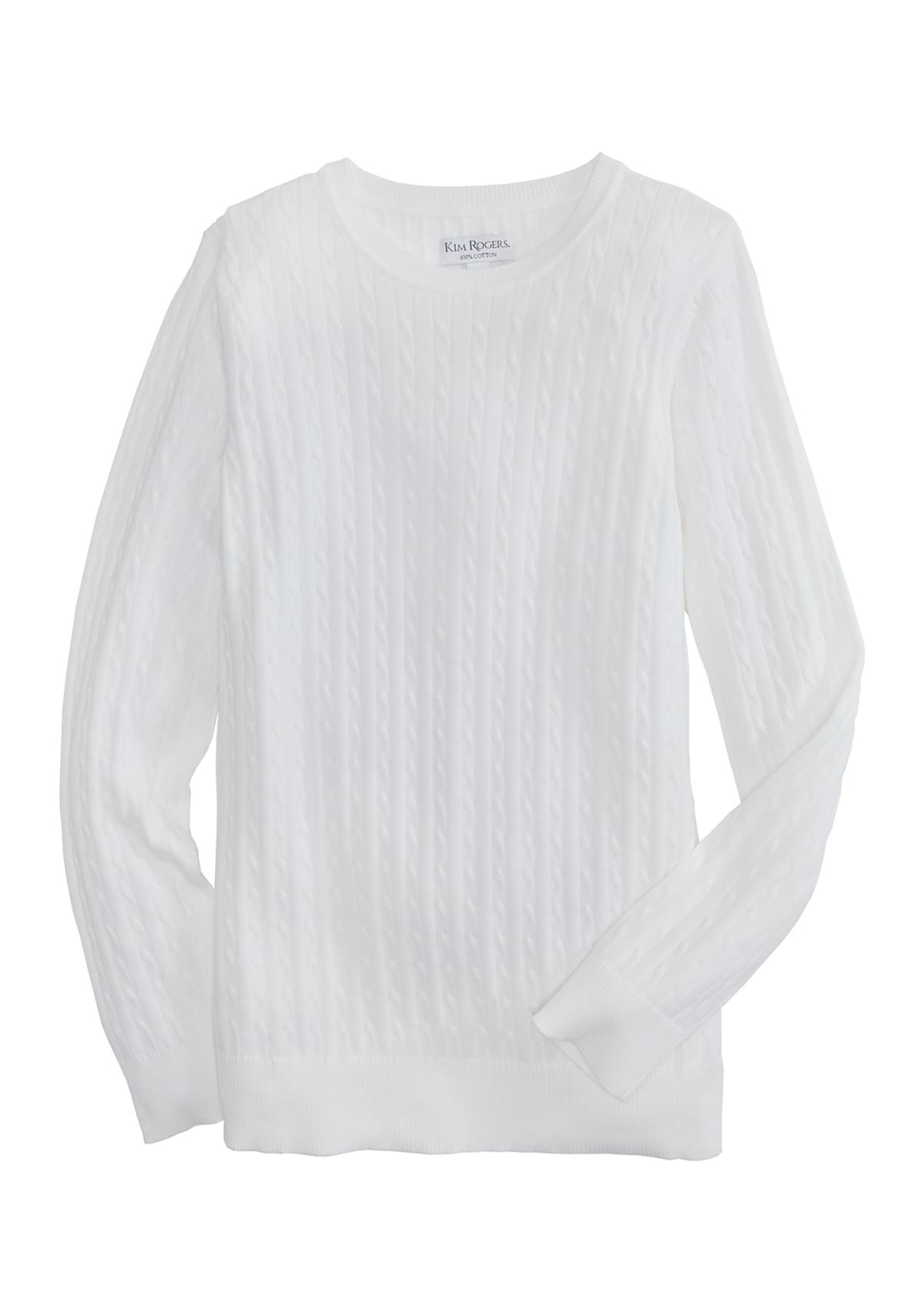 Petite Cable Knit Crew Neck Sweater 