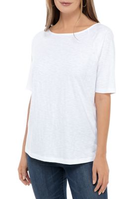 Kim Rogers® Petite Boat Neck T-Shirt | belk