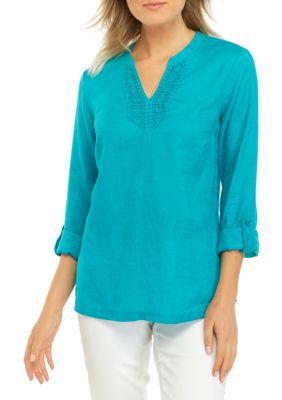 Kim Rogers® Petite 3/4 Sleeve Kurta Top | belk