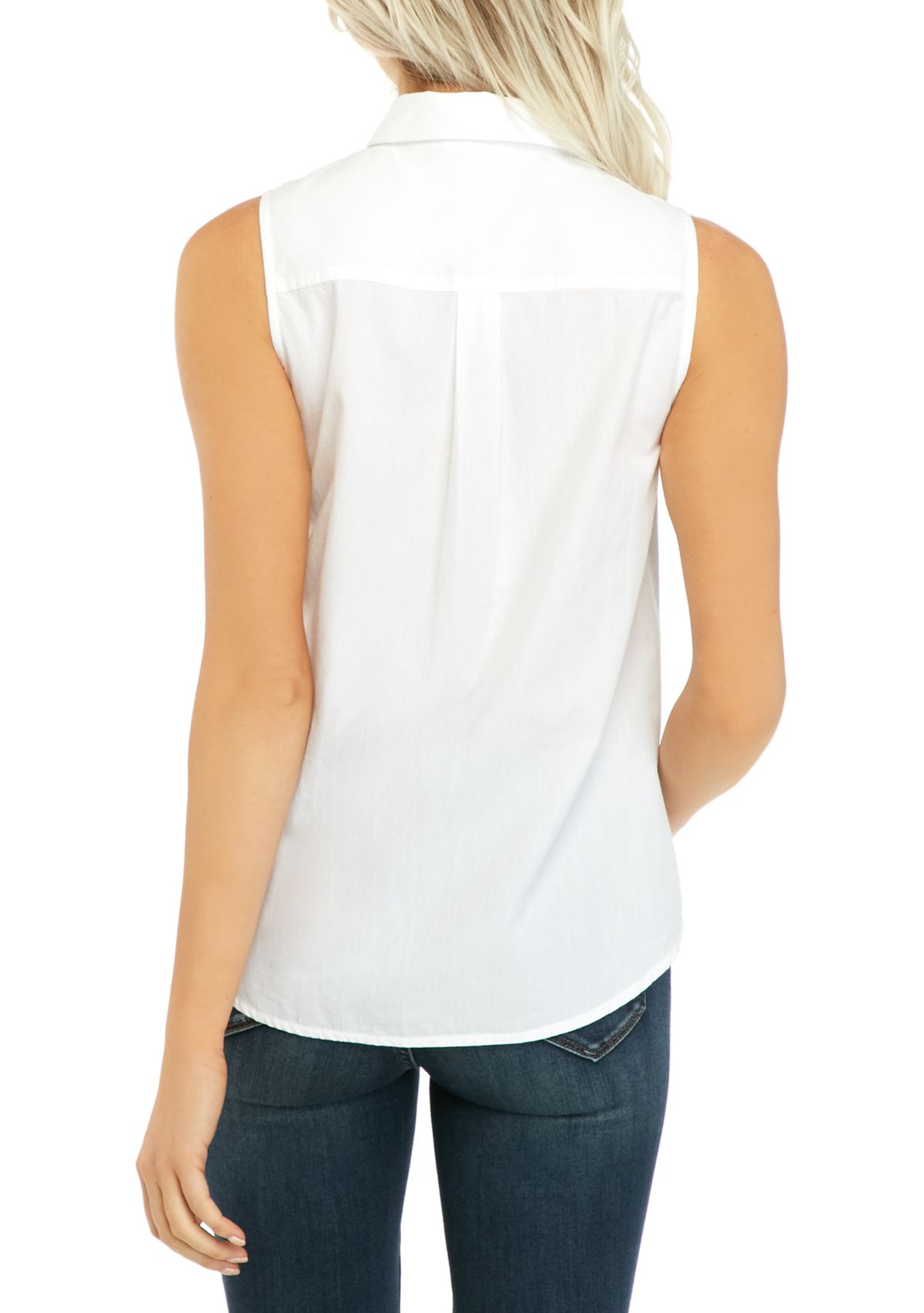 Petite Sleeveless Scallop Top 
