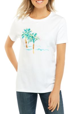 Kim Rogers® Petite Short Sleeve Crew Graphic T-Shirt | belk