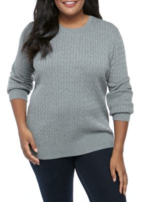 Kim Rogers® Petite Cable Knit Heather Sweater | belk