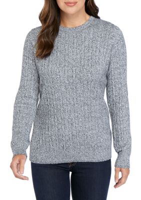 Kim Rogers® Petite Cable Knit Marled Sweater | belk