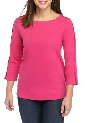 Kim Rogers® Women's 3/4 Sleeve Trim Top | belk