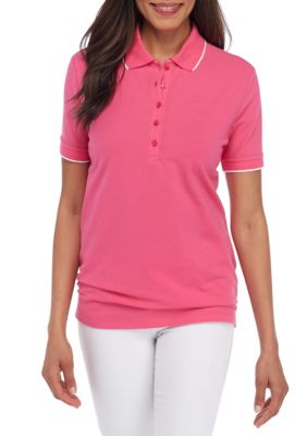 Kim Rogers Short Sleeve Solid Polo Shirt | Belk