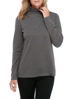 Kim Rogers® Women's Long Sleeve Heathered Turtleneck Top | belk