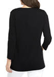 Womens Perfectly Soft 3/4 Sleeve Crew Neck T-Shirt