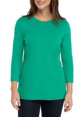 Kim Rogers® Women's Perfectly Soft 3/4 Sleeve Crew Neck T-Shirt | belk