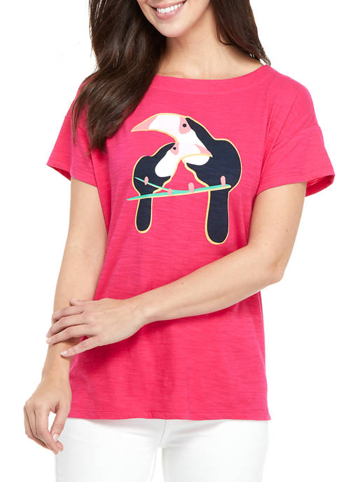 Kim Rogers® Womens Drop Shoulder Art Graphic T-Shirt