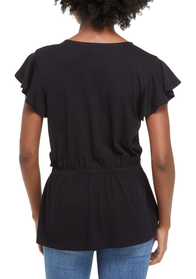 Womens Short Sleeve Wrap Top 