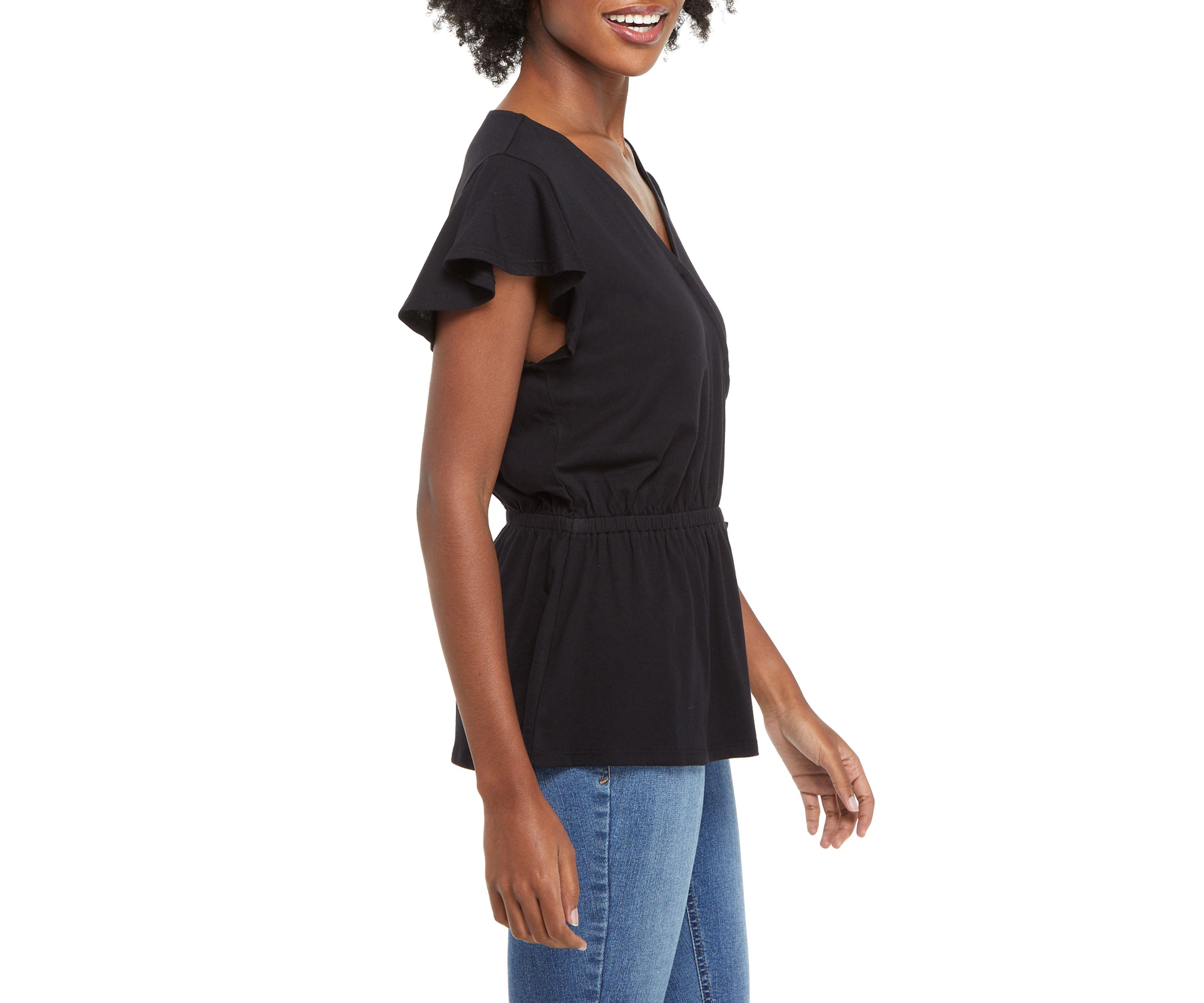 Womens Short Sleeve Wrap Top 