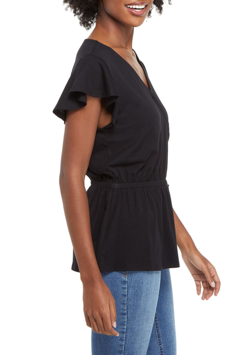 Womens Short Sleeve Wrap Top 