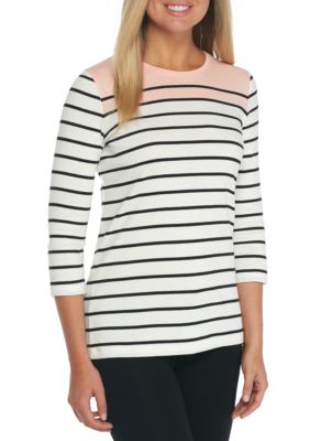 Kim Rogers® Three-quarter Sleeve Crew Neck Shirt | belk