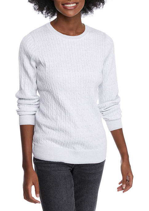 Womens Cable Knit LUREX® Sweater