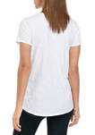 Womens Short Sleeve Embellished Art T-Shirt 
