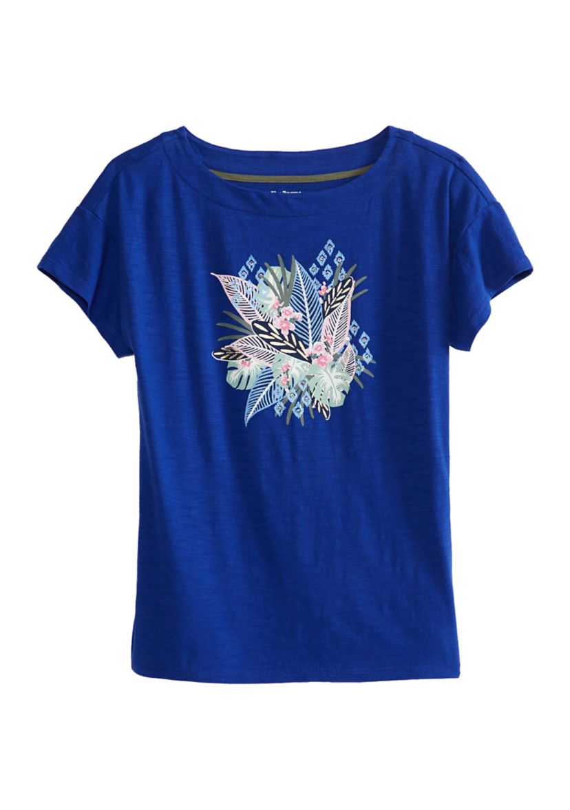 Womens Drop Shoulder Art Graphic T-Shirt 