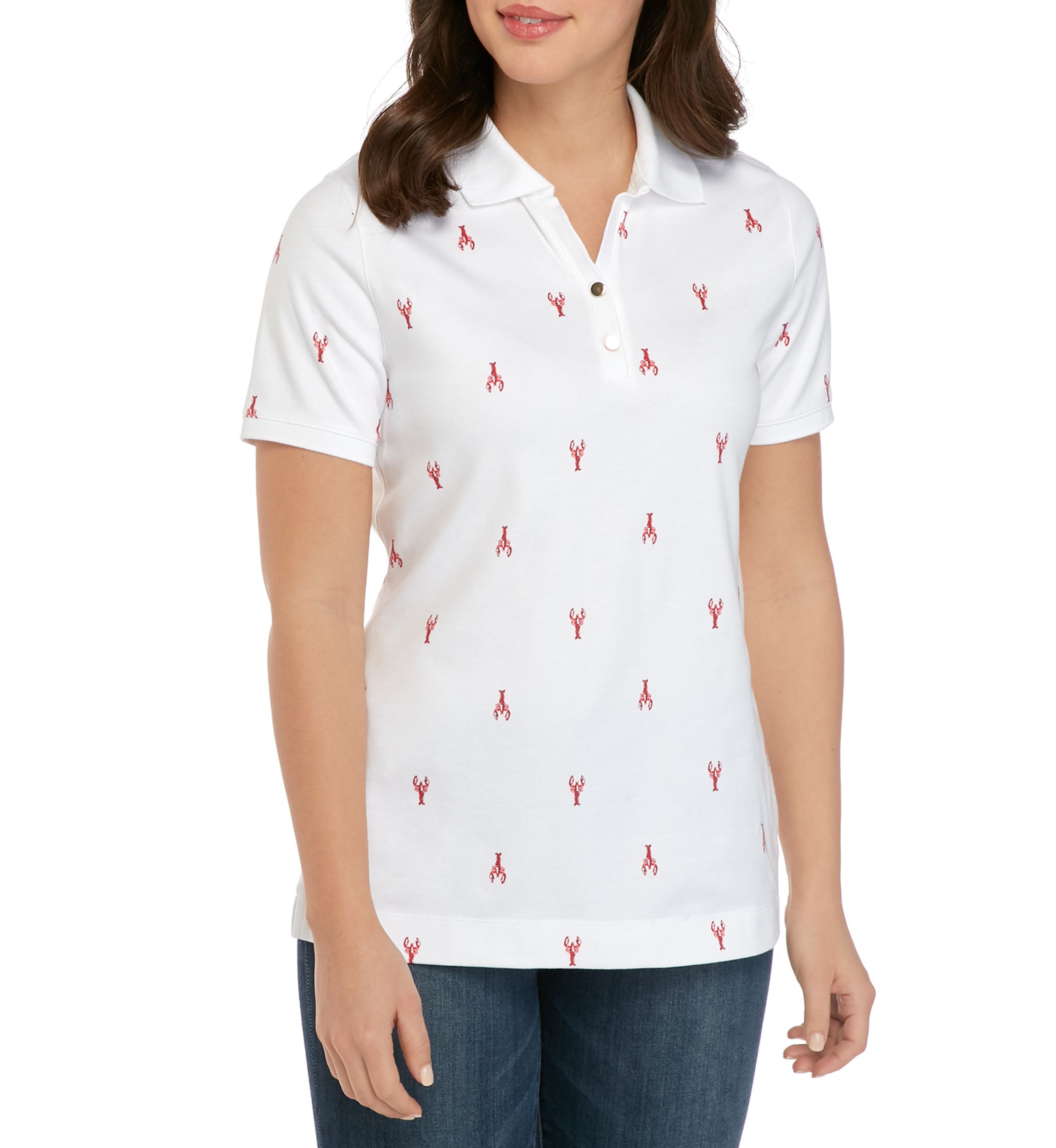 Womens Perfectly Soft Short Sleeve Polo Shirt