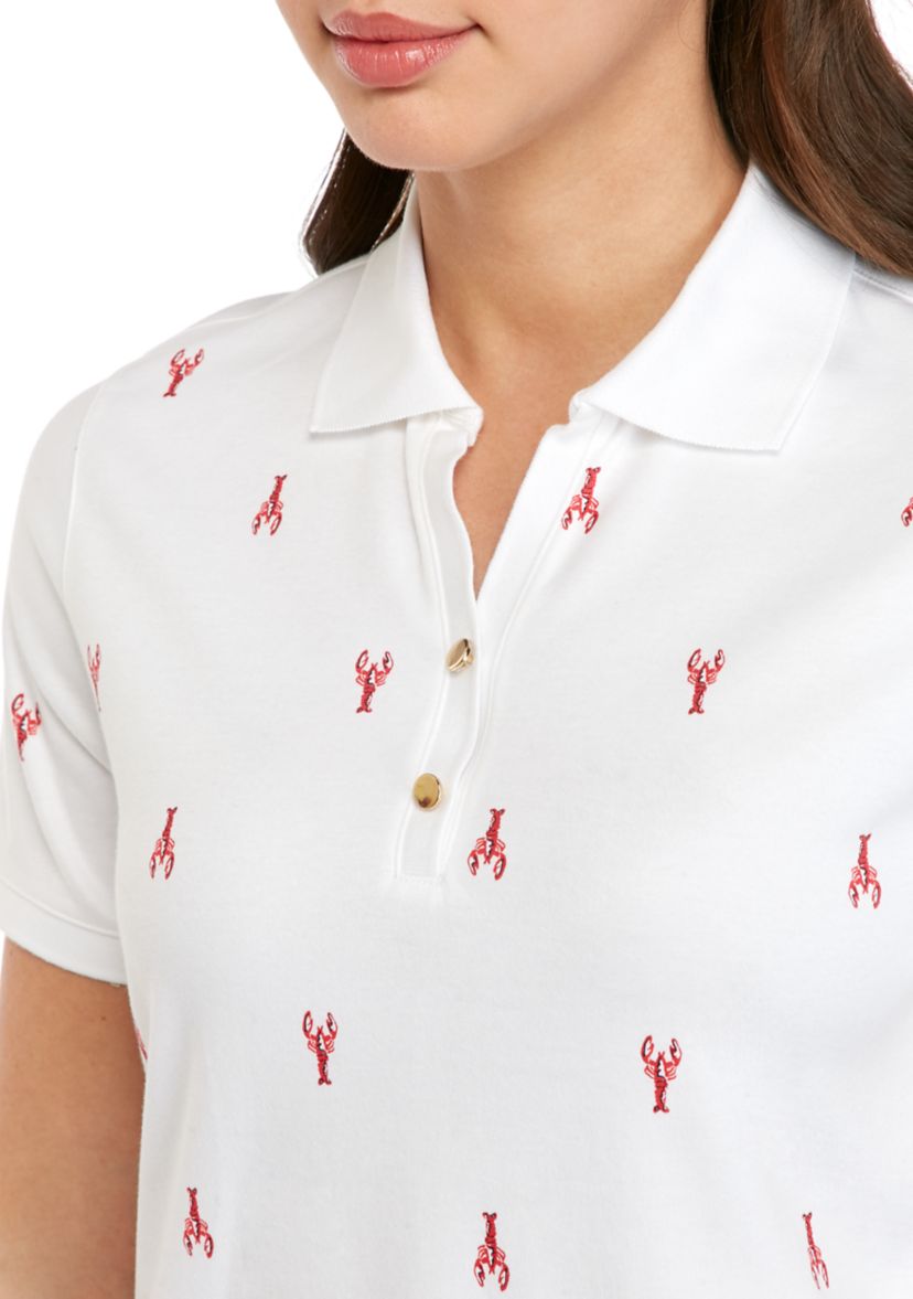 Womens Perfectly Soft Short Sleeve Polo Shirt