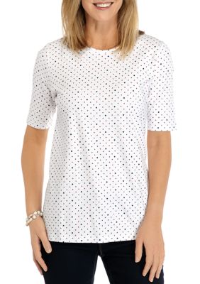 Kim Rogers® Women's Perfectly Soft Elbow Sleeve Crew Neck T-Shirt | belk