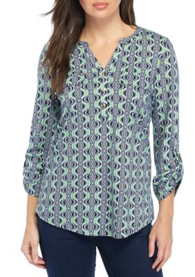 Kim Rogers® Henley Print Top