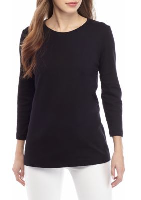 Kim Rogers® 3/4 Sleeve Solid Top | belk