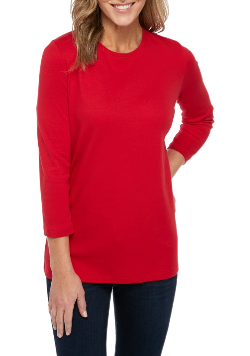 3/4 Sleeve Solid Top