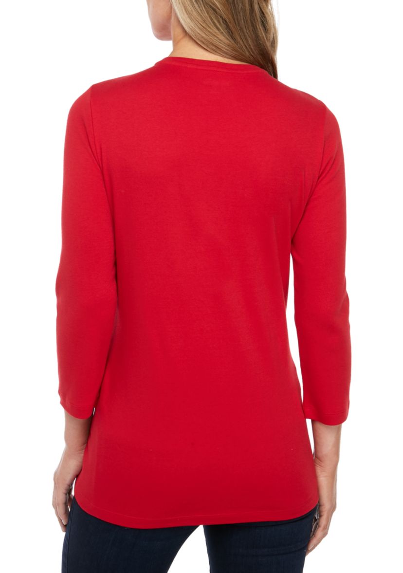 3/4 Sleeve Solid Top