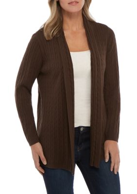 Kim Rogers® Long Sleeve Cable Knit Cardigan | belk