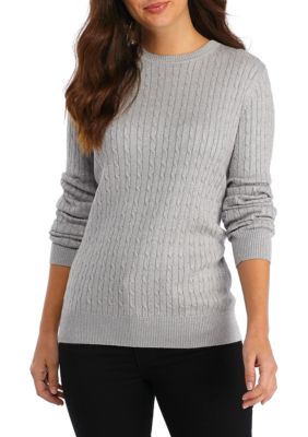 Kim Rogers® Cable Knit Lurex Sweater | belk