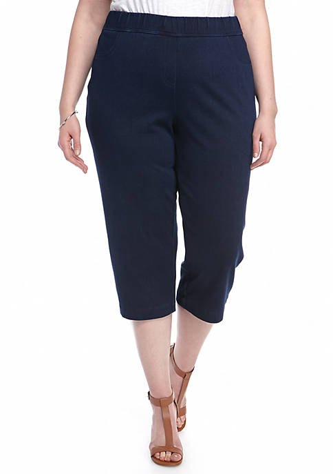 Kim Rogers® Plus Size Knit Pull On Capri Pants | belk