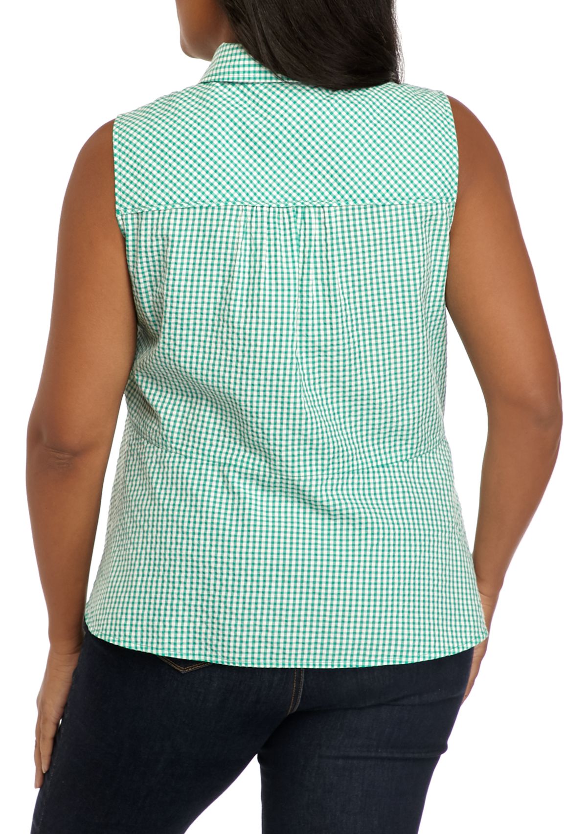 Plus Size Sleeveless Woven Peplum Top 