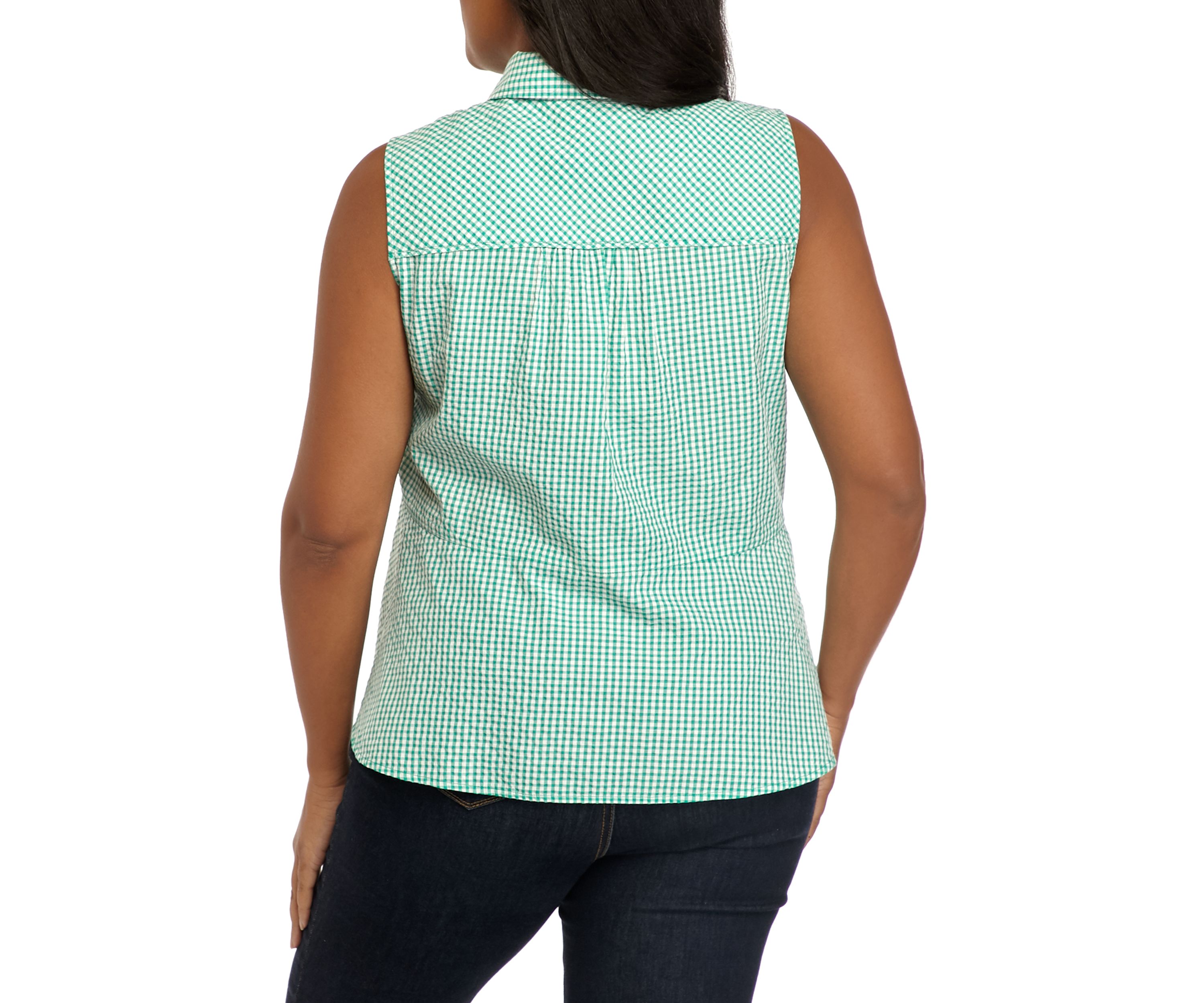Plus Size Sleeveless Woven Peplum Top 